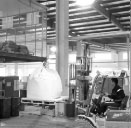 stone resin raw material handling at a shower tray manufacturer factory